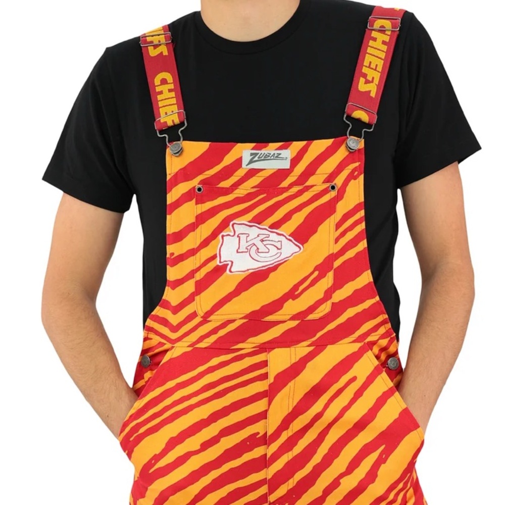 NWT [Zubaz] Kansas City Chiefs NFL Zoom Unisex Zebra Lightweight Bib Size XS - Picture 3 of 7